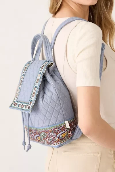 Vera Bradley Quilted Cotton Drawstring Backpack