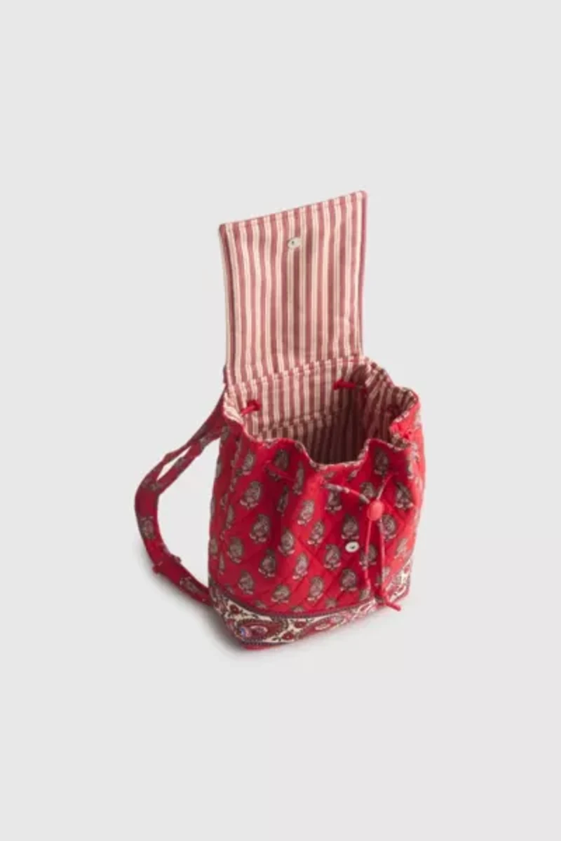 Vera Bradley Quilted Cotton Drawstring Backpack