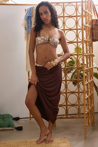 Dippin’ Daisy’s Lotus Jungle Rose Safari Bandeau Bikini Top