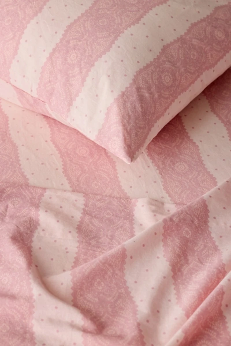 Lace Striped Patterned Sheet Set