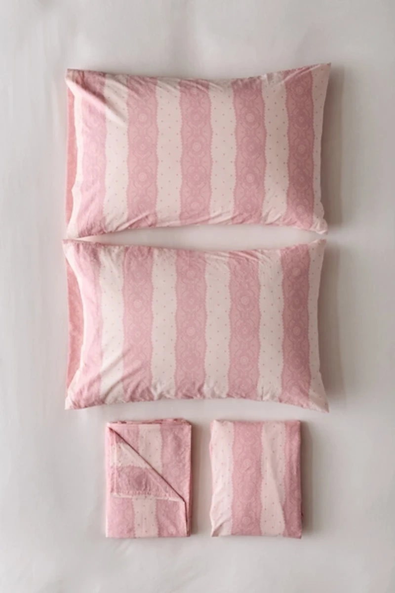 Lace Striped Patterned Sheet Set