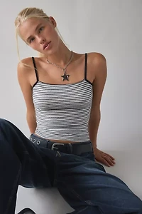 ReMADE By UO Remnants Striped Knit Cropped Cami