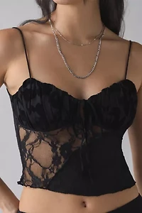 Kiss The Sky Marais Spliced Lace Cami Corset Top