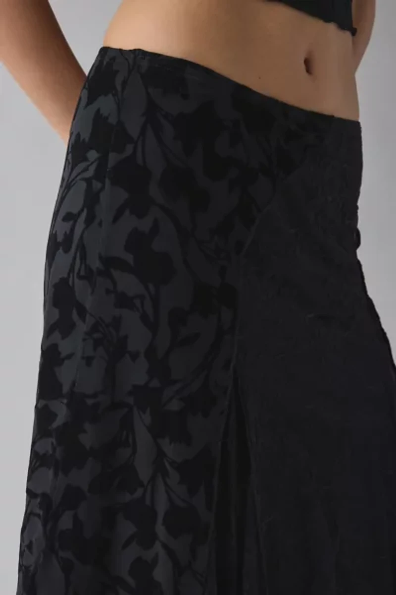 Kiss The Sky Marais Spliced Lace Hanky Hem Midi Skirt