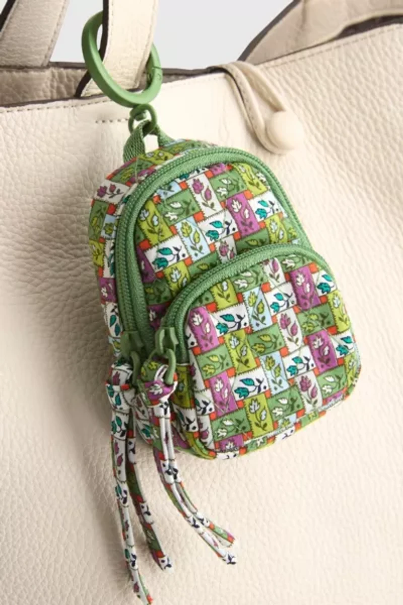 Vera Bradley Quilted Mini Bancroft Backpack Keychain