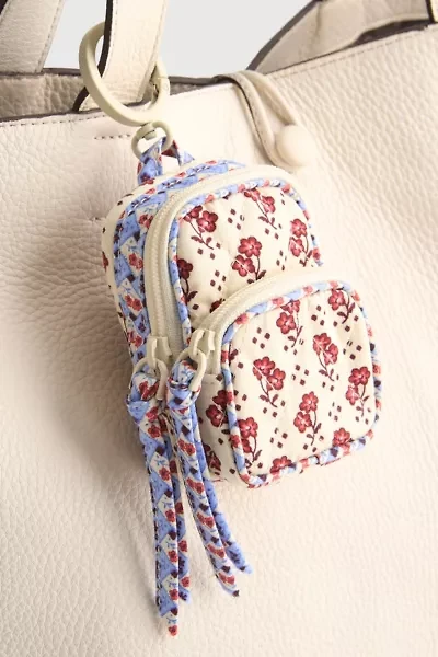 Vera Bradley Quilted Mini Bancroft Backpack Keychain