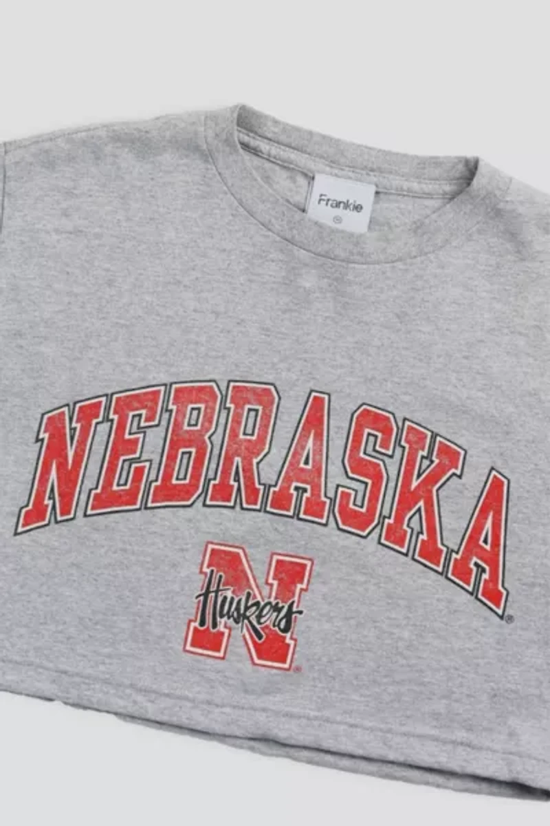 Frankie Collective Rework Nebraska Cornhuskers NCAA Crop Tee