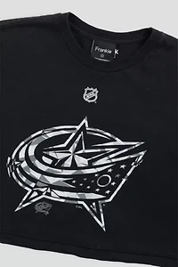Frankie Collective Rework Columbus Blue Jackets NHL Crop Tee