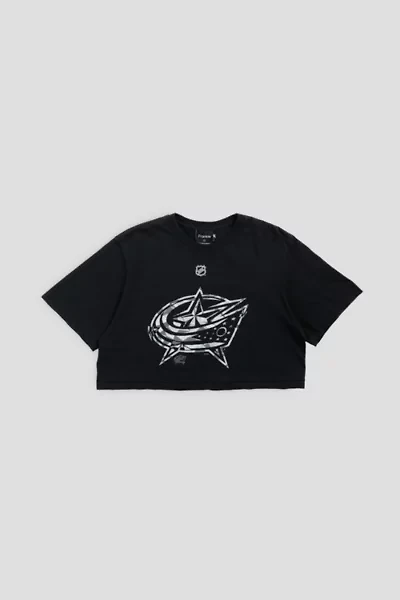 Frankie Collective Rework Columbus Blue Jackets NHL Crop Tee