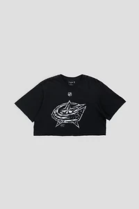 Frankie Collective Rework Columbus Blue Jackets NHL Crop Tee
