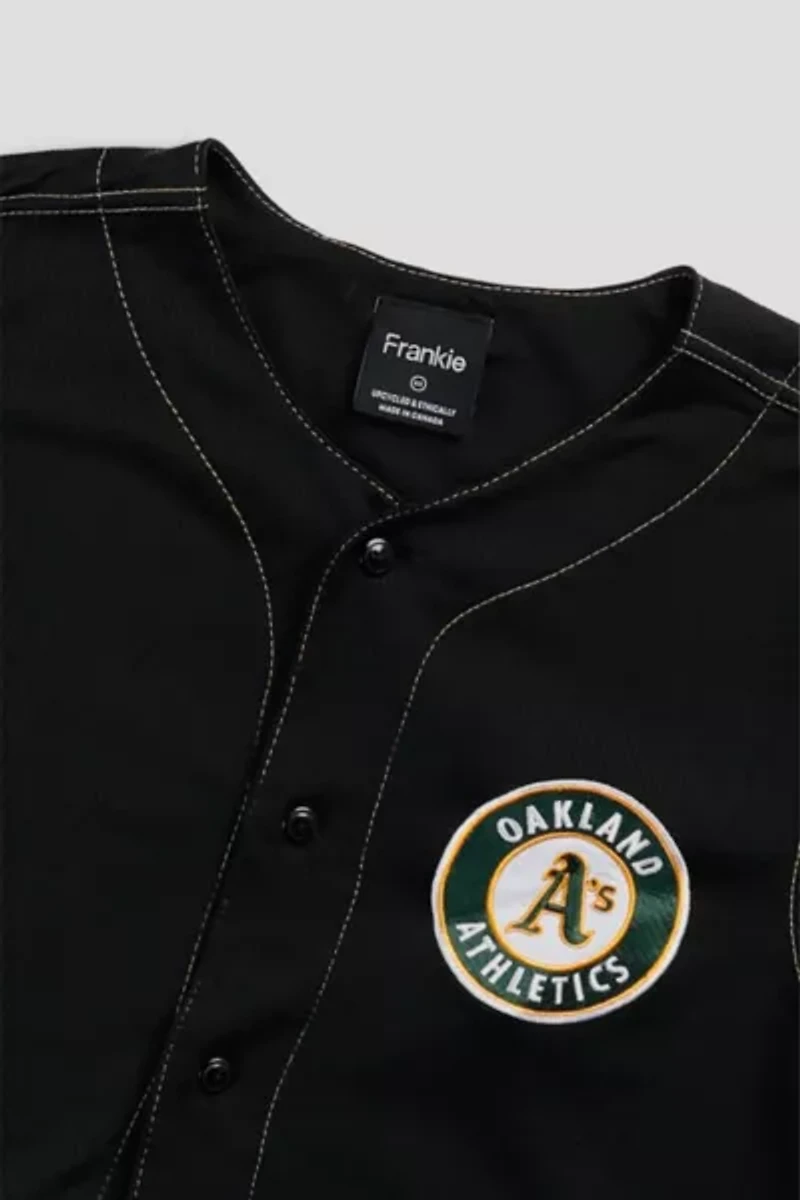 Frankie Collective Rework Crop Oakland Athletic NCAA Baseball Jersey