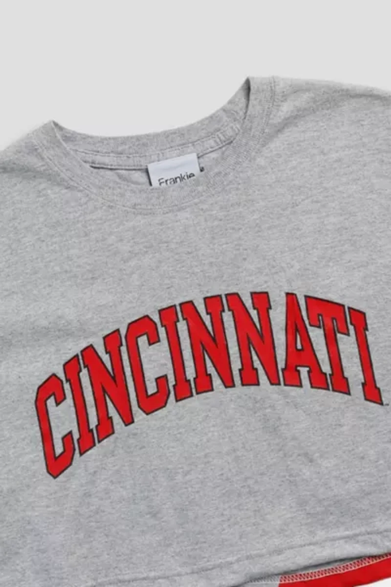 Frankie Collective Rework Cincinnati Bearcats NCAA Crop Tee