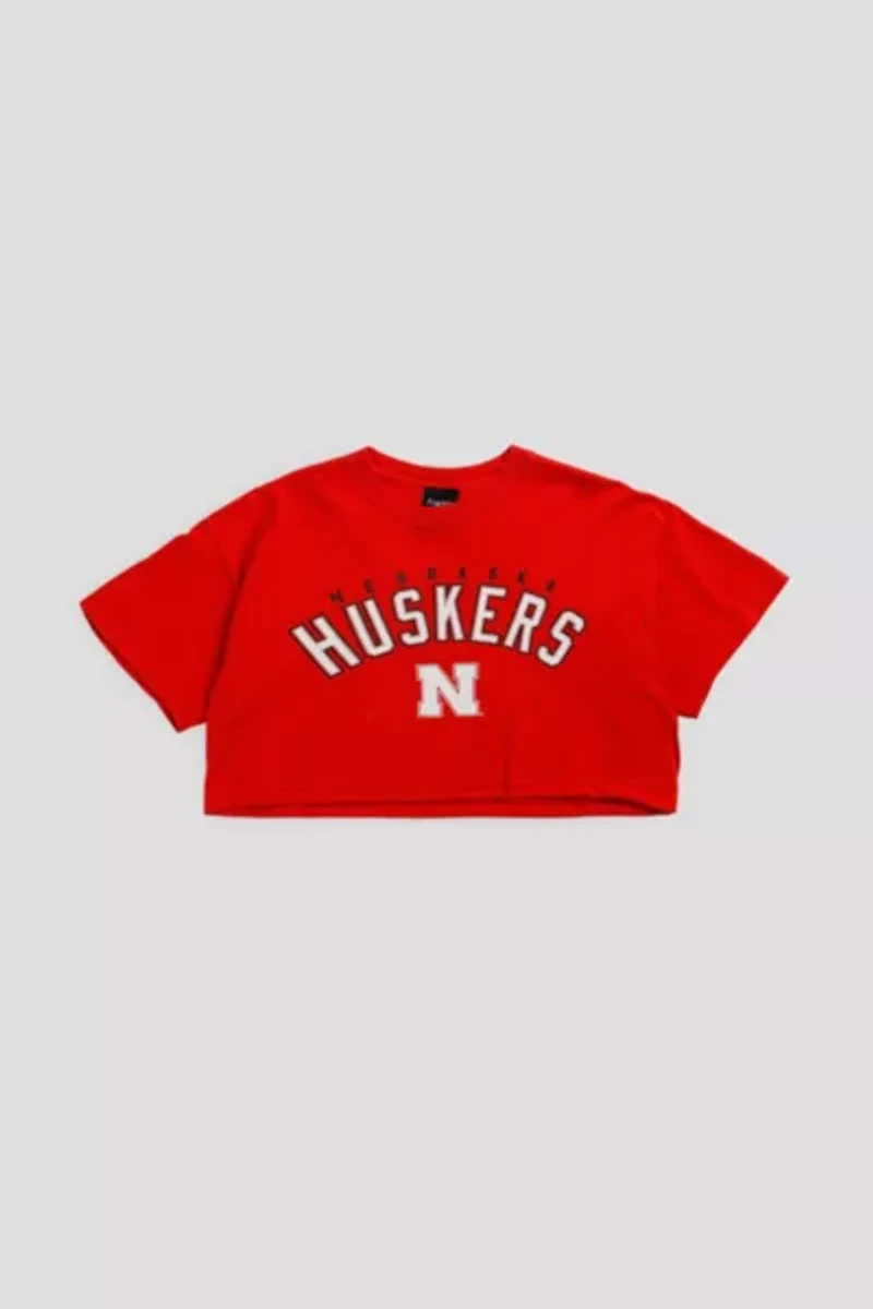 Frankie Collective Rework Nebraska Cornhuskers NCAA Crop Tee