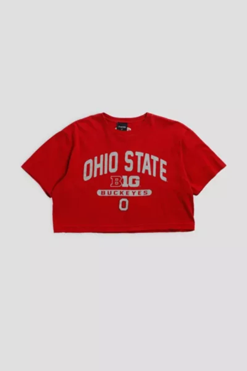 Frankie Collective Rework Ohio State Buckeyes NCAA Crop Tee