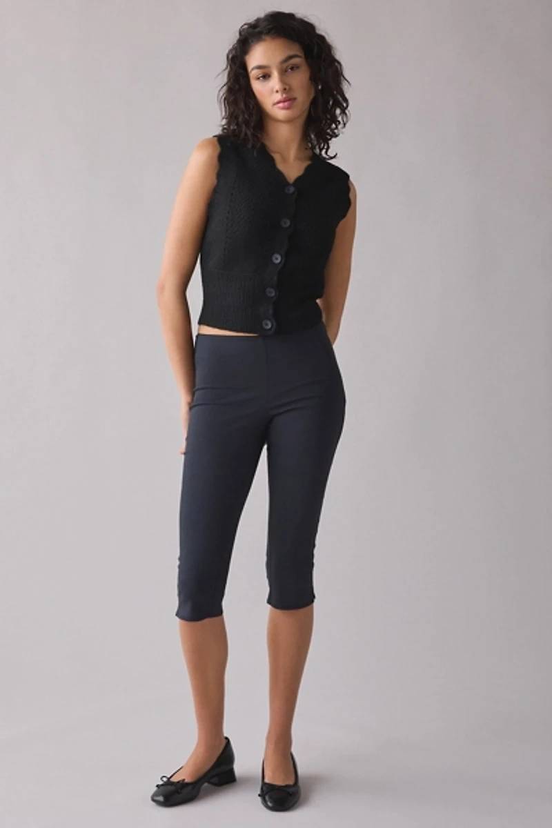 Kimchi Blue Posey Pointelle Knit Cropped Button-Up Sweater Vest