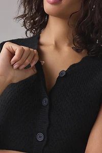 Kimchi Blue Posey Pointelle Knit Cropped Button-Up Sweater Vest