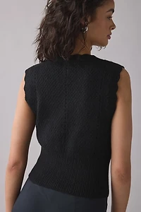 Kimchi Blue Posey Pointelle Knit Cropped Button-Up Sweater Vest