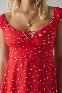 Kiss The Sky Riviera Ditsy Floral Milkmaid Mini Dress