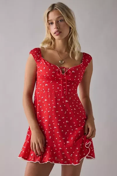 Kiss The Sky Riviera Ditsy Floral Milkmaid Mini Dress