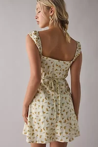 Kiss The Sky Piper Lace Trim Floral Slip Mini Dress
