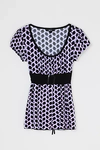 Vintage Y2k Printed Tied Top