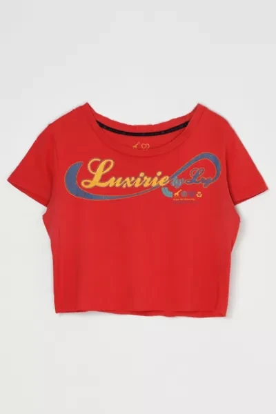 Vintage Y2k Luxirie By Lng Glittered Cropped T-Shirt