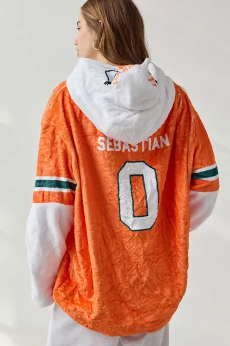 University Of Miami Sebastian Snugible Blanket Hoodie Sweatshirt & Pillow