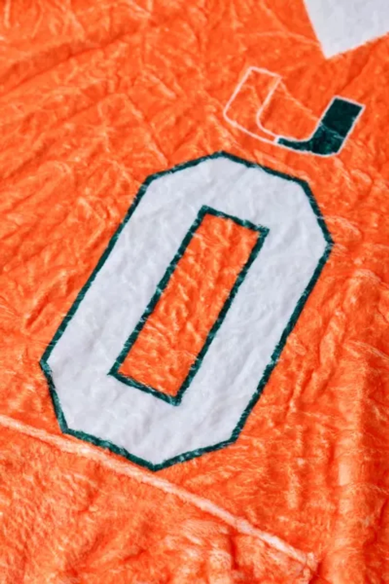 University Of Miami Sebastian Snugible Blanket Hoodie Sweatshirt & Pillow