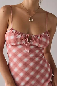 Kiss The Sky Mercer Plaid Tie-Back Maxi Dress