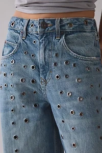 BDG Jaya Studded Eyelet Cutout Baggy Boyfriend Jean