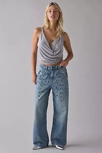 BDG Jaya Studded Eyelet Cutout Baggy Boyfriend Jean