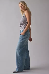 BDG Jaya Studded Eyelet Cutout Baggy Boyfriend Jean