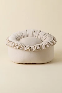 Lena Ruffled Velvet Bean Bag Lounge Chair