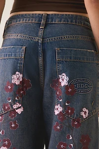 BDG Jaya Cherry Blossom Printed Baggy Boyfriend Jeans