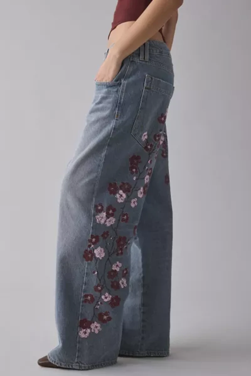 BDG Jaya Cherry Blossom Printed Baggy Boyfriend Jean