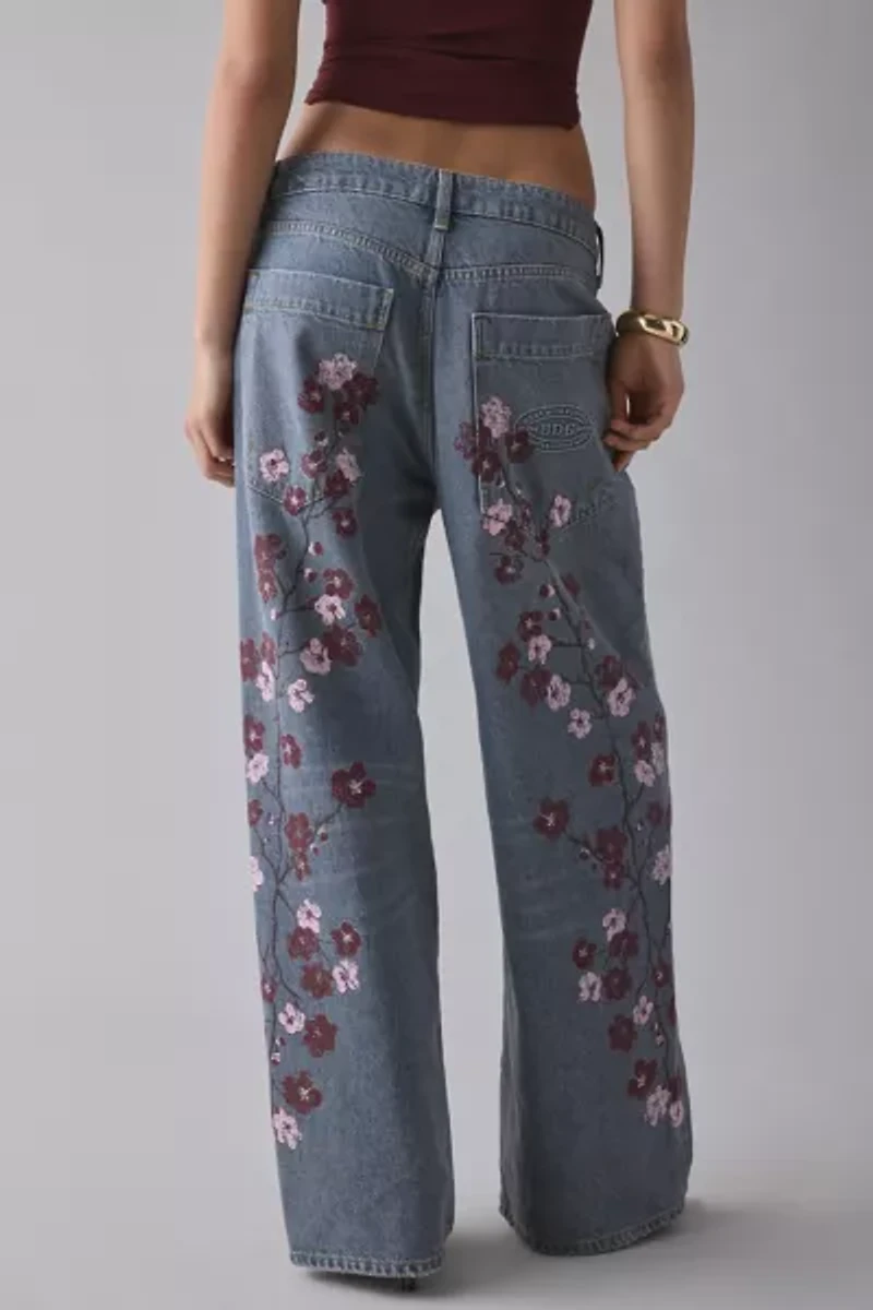 BDG Jaya Cherry Blossom Printed Baggy Boyfriend Jean