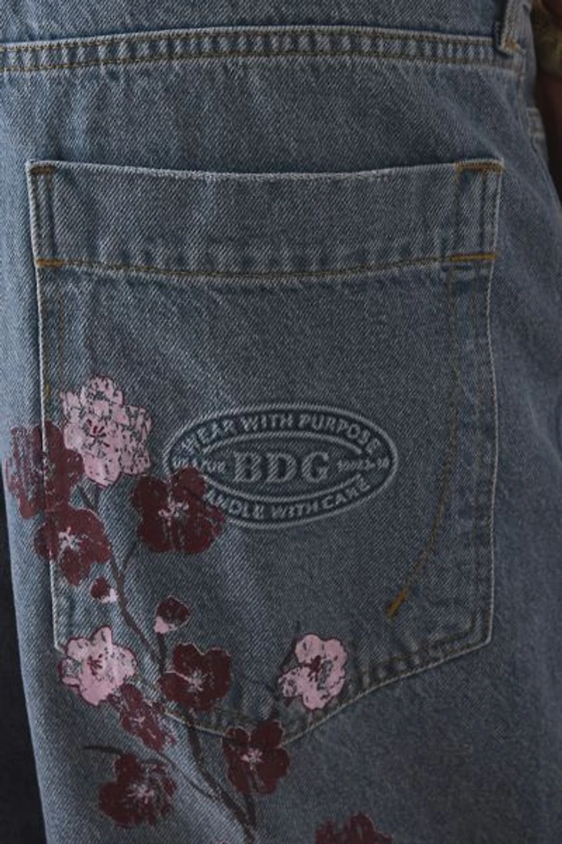 BDG Jaya Cherry Blossom Printed Baggy Boyfriend Jean