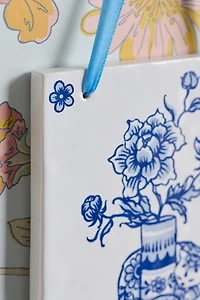 Delft Cat Ceramic Hanging Wall Tile