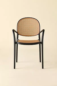 Olivia Woven Plastic Cane Outdoor Dining Chair - Set Of 2