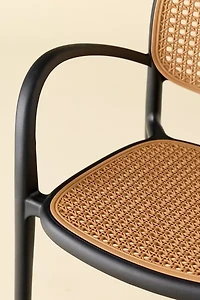 Olivia Woven Plastic Cane Outdoor Dining Chair - Set Of 2