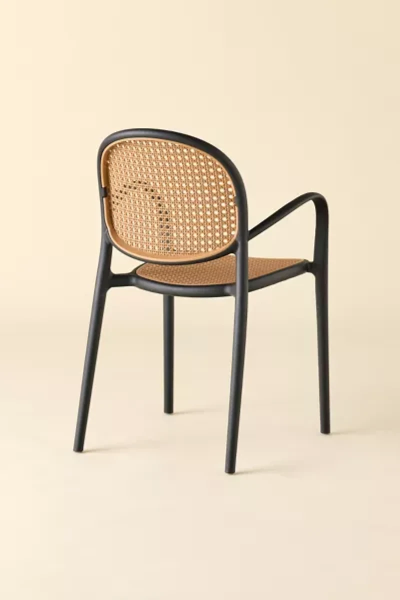 Olivia Woven Plastic Cane Outdoor Dining Chair - Set Of 2