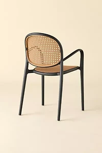 Olivia Woven Plastic Cane Outdoor Dining Chair - Set Of 2