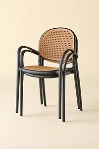 Olivia Woven Plastic Cane Outdoor Dining Chair - Set Of 2