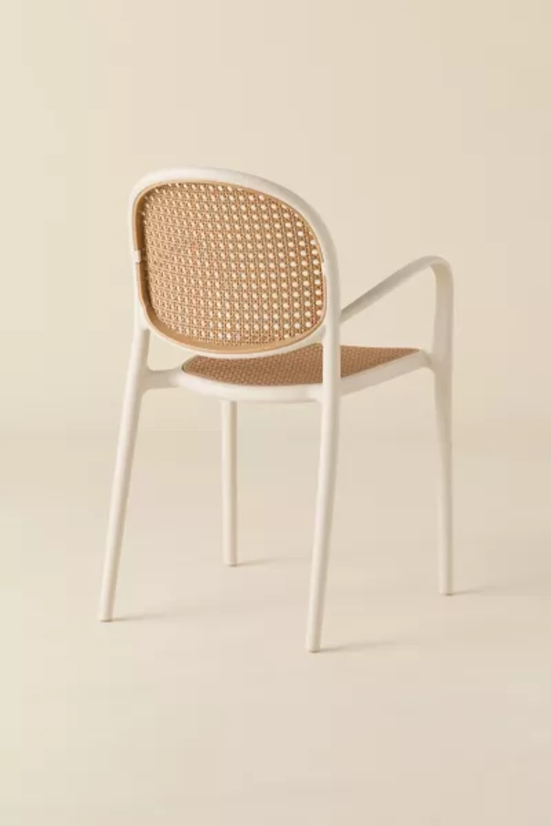 Olivia Woven Plastic Cane Outdoor Dining Chair - Set Of 2