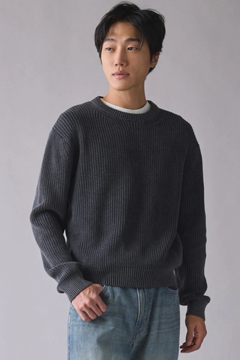 UO Acid Wash Crew Neck Sweater