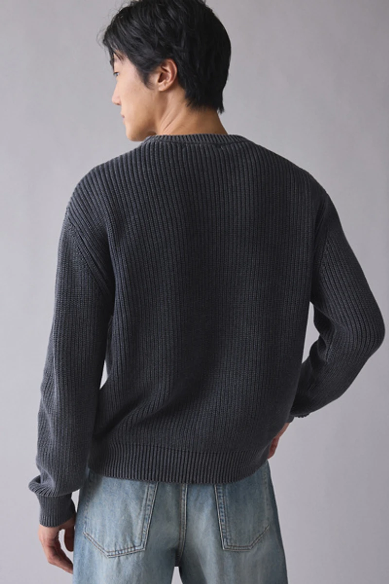 UO Acid Wash Crew Neck Sweater