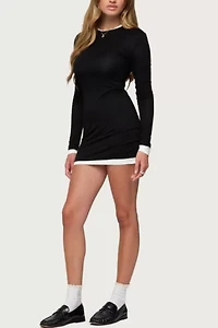Edikted Norah Contrast Layered Mini Dress