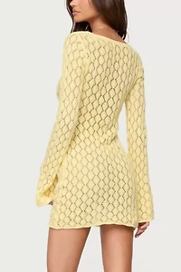 Edikted Brie Cut Out Crochet Mini Dress