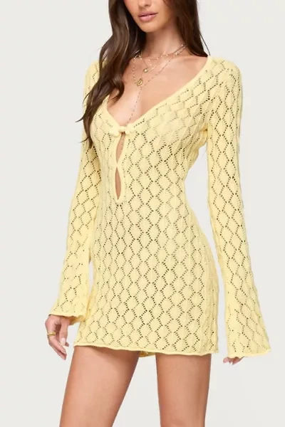 Edikted Brie Cut Out Crochet Mini Dress