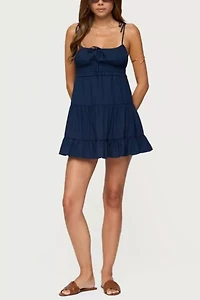 Edikted Sontana Ruched Tiered Mini Dress